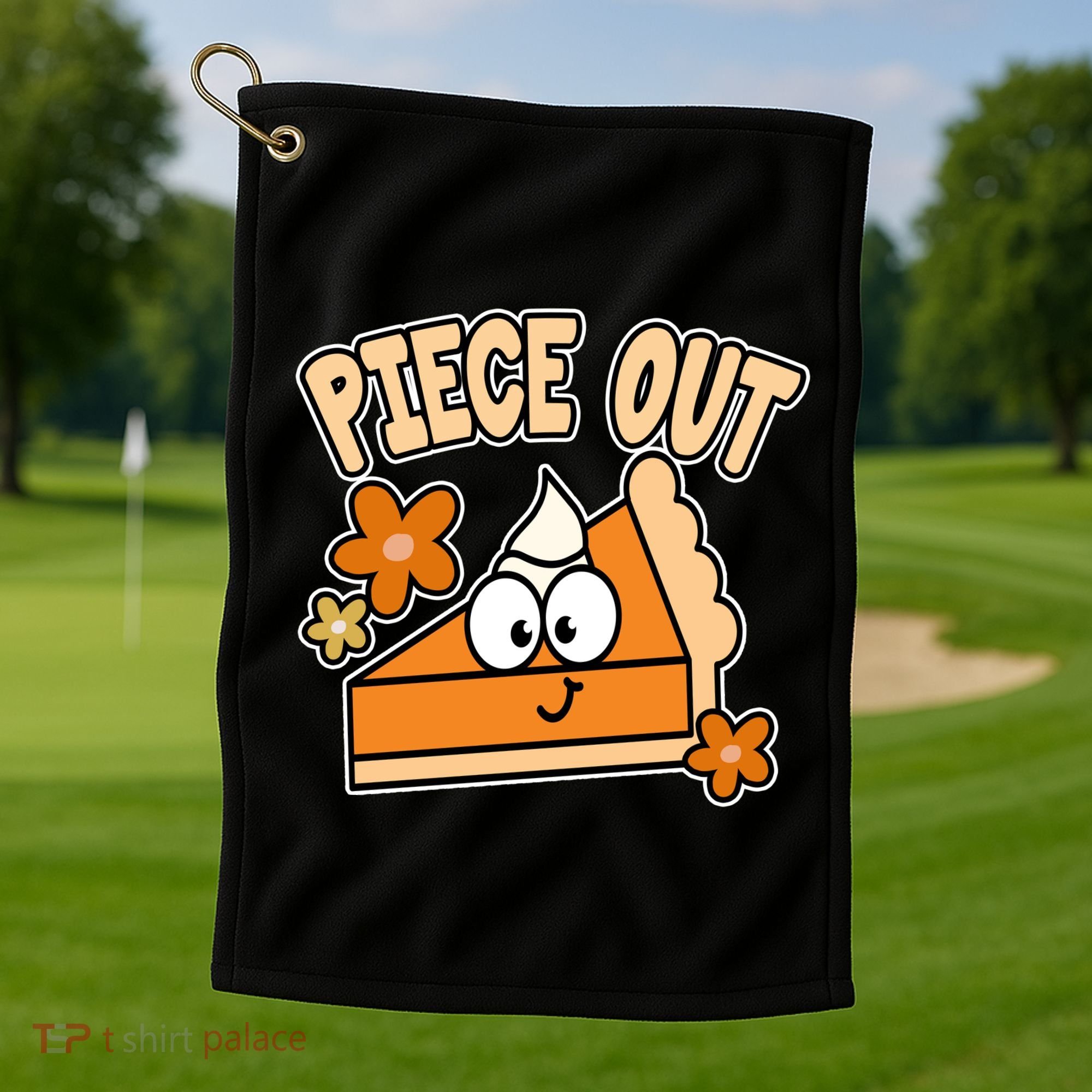 Piece Out Pumpkin Pie Funny Golf Towel