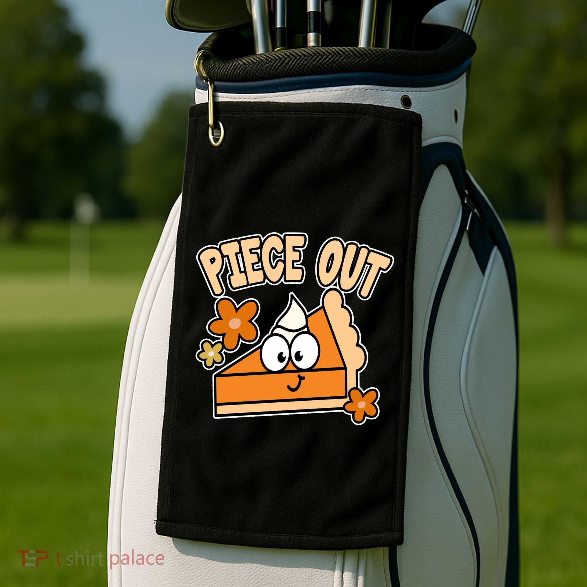 Piece Out Pumpkin Pie Funny Golf Towel