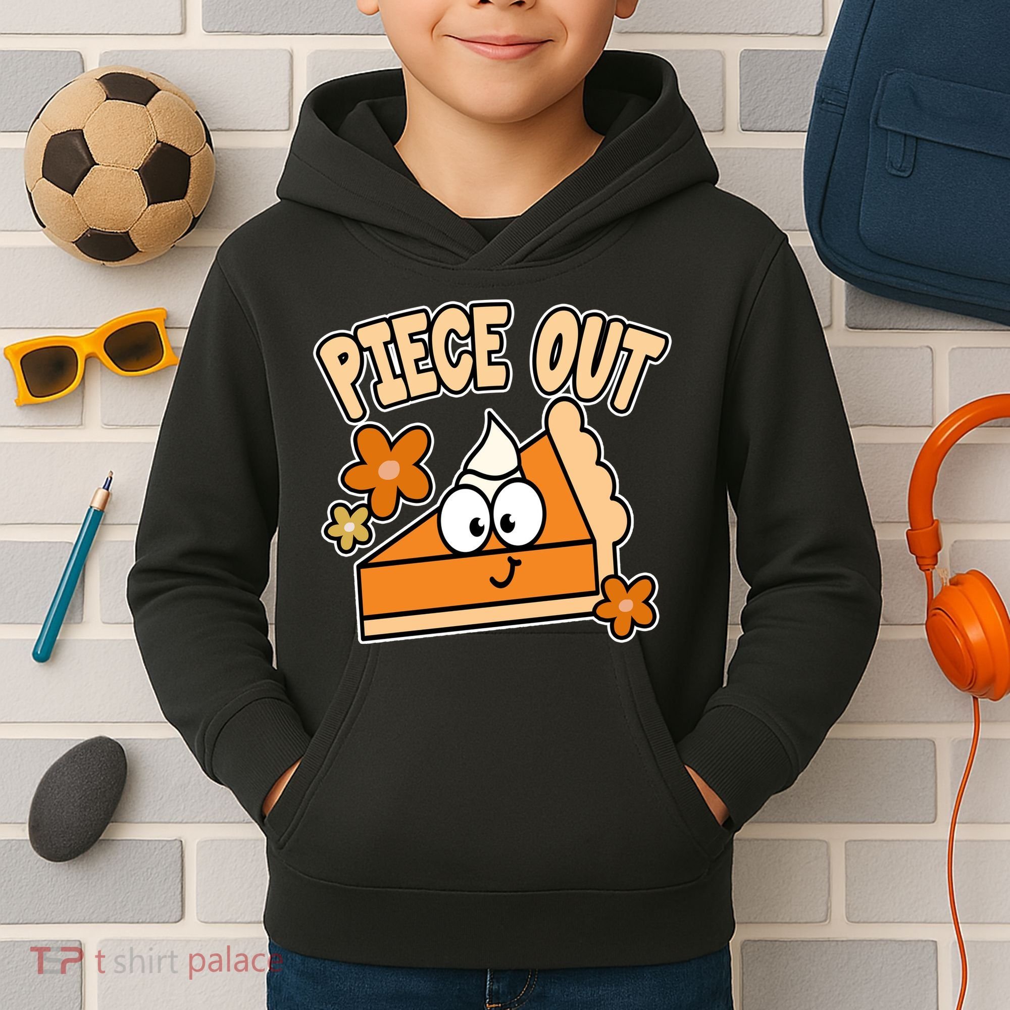 Piece Out Pumpkin Pie Funny Kids Hoodie