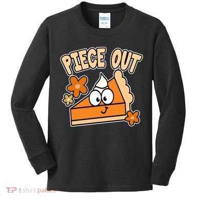 Piece Out Pumpkin Pie Funny Kids Long Sleeve Shirt