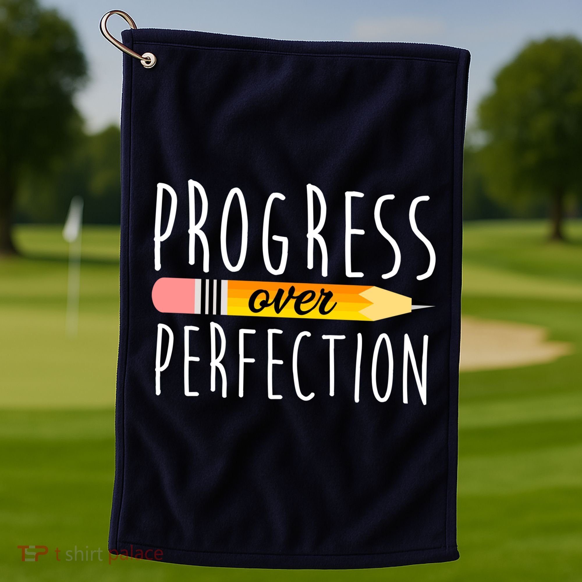 Progress Over Perfection Golf Towel
