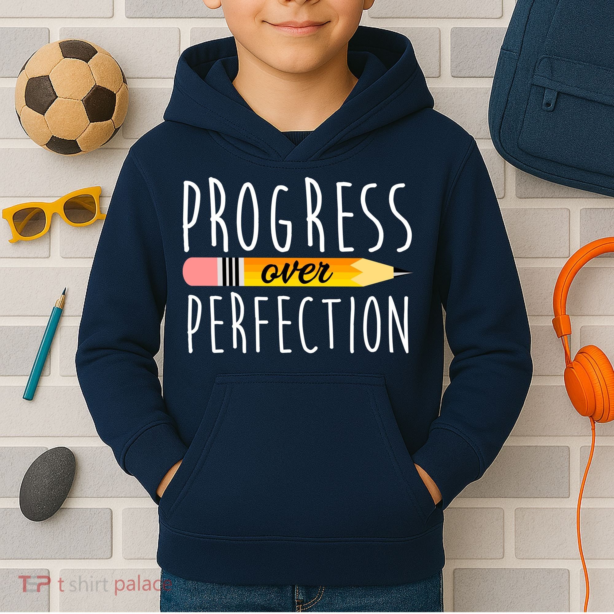 Progress Over Perfection Kids Hoodie