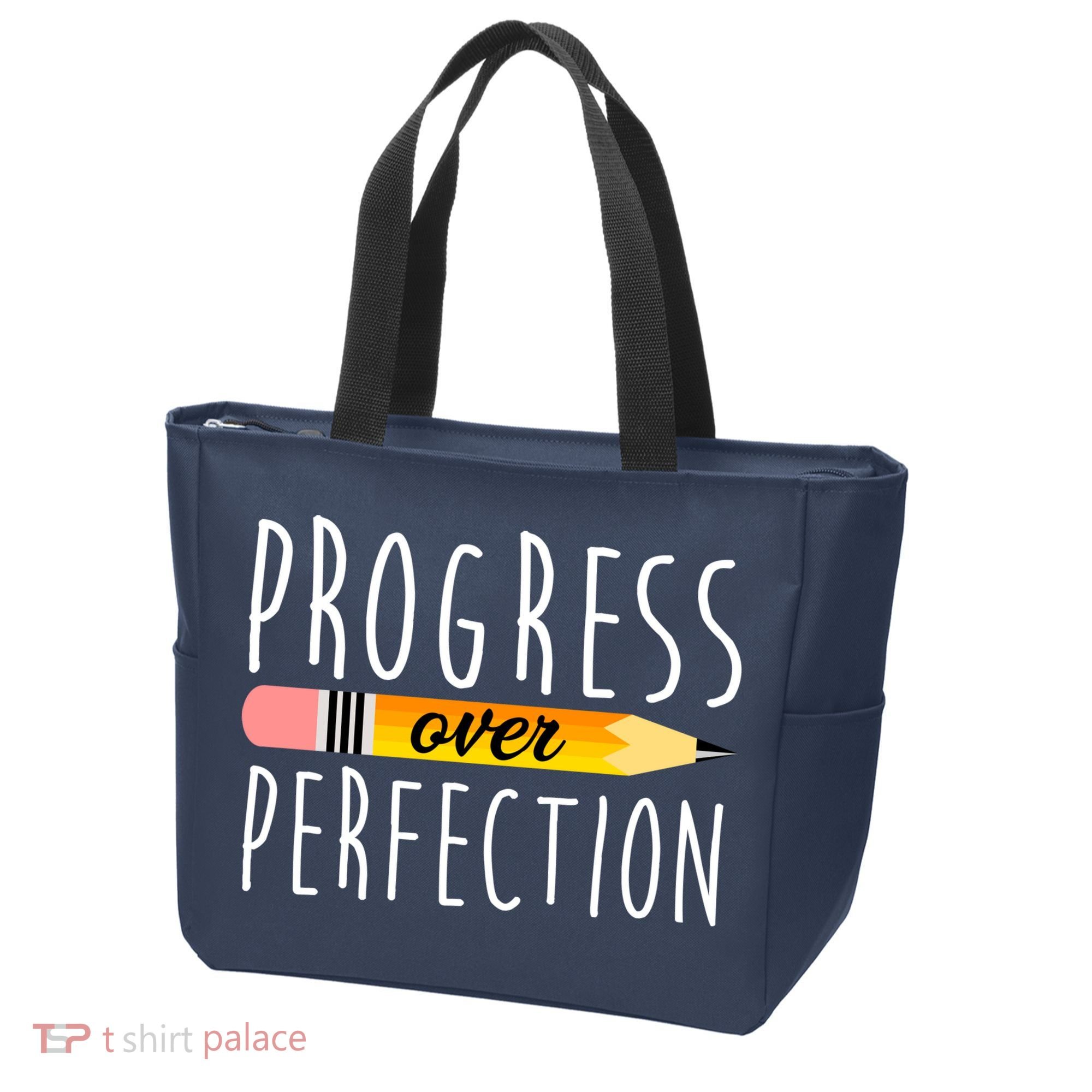 Progress Over Perfection Tote Bag