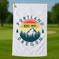 Portland Oregon Golf Towel thumb 1