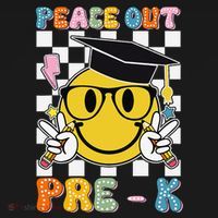 Peace Out Pre K Last Day Of School Smile Face Teachers Backpack thumb 2