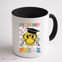Peace Out Pre K Last Day Of School Smile Face Teachers Coffee Mug thumb 1