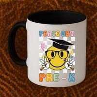 Peace Out Pre K Last Day Of School Smile Face Teachers Coffee Mug thumb 2