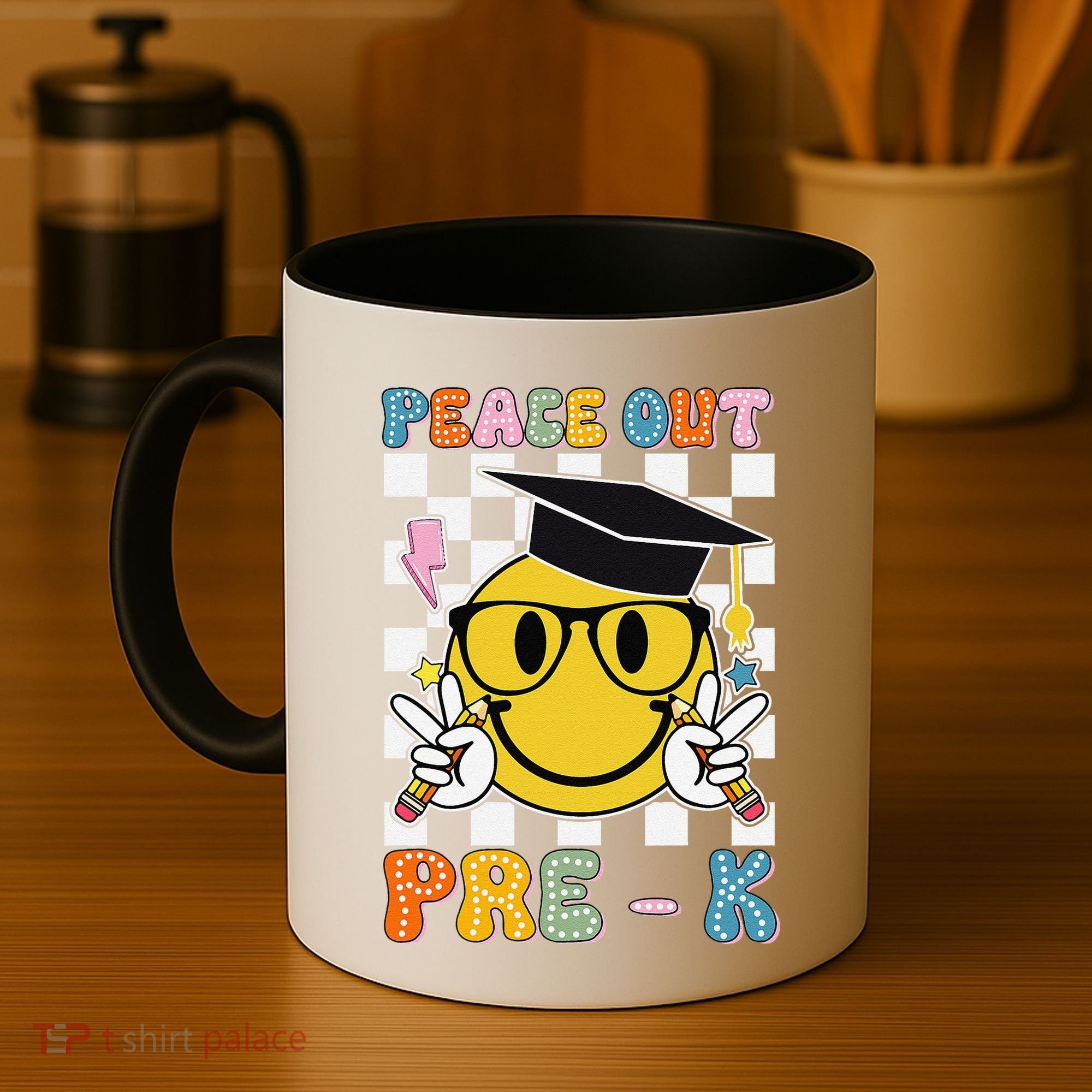 Peace Out Pre K Last Day Of School Smile Face Teachers Coffee Mug