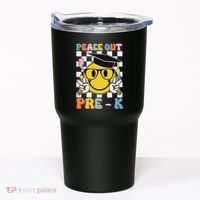 Peace Out Pre K Last Day Of School Smile Face Teachers Tumbler thumb 0