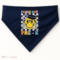 Peace Out Pre K Last Day Of School Smile Face Teachers USA-Made Doggie Bandana thumb 0