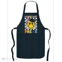 Peace Out Pre K Last Day Of School Smile Face Teachers Apron thumb 0