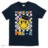 Peace Out Pre K Last Day Of School Smile Face Teachers T-Shirt thumb 0