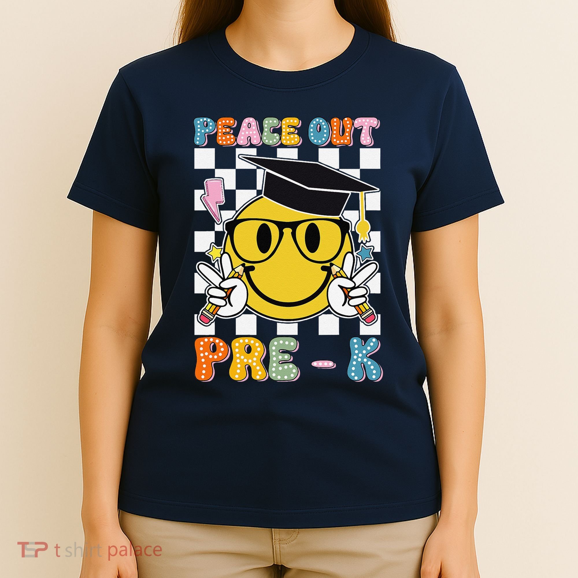 Peace Out Pre K Last Day Of School Smile Face Teachers T-Shirt