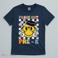Peace Out Pre K Last Day Of School Smile Face Teachers T-Shirt thumb 5