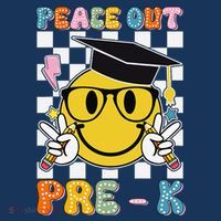 Peace Out Pre K Last Day Of School Smile Face Teachers Beanie thumb 2