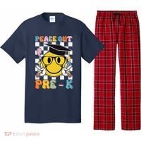 Peace Out Pre K Last Day Of School Smile Face Teachers Pajama Set thumb 0