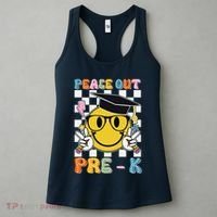 Peace Out Pre K Last Day Of School Smile Face Teachers Women's Tank Top thumb 3