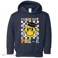 Peace Out Pre K Last Day Of School Smile Face Teachers Toddler Hoodie thumb 0