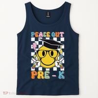 Peace Out Pre K Last Day Of School Smile Face Teachers Tank Top thumb 2