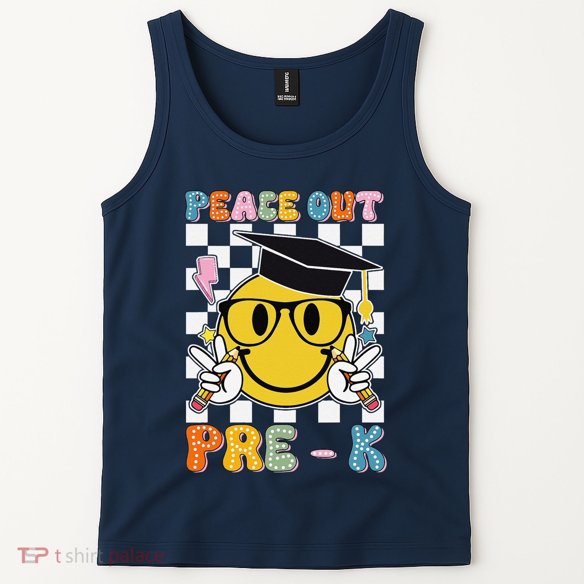 Peace Out Pre K Last Day Of School Smile Face Teachers Tank Top
