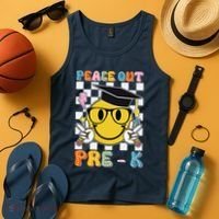 Peace Out Pre K Last Day Of School Smile Face Teachers Tank Top thumb 4