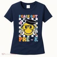 Peace Out Pre K Last Day Of School Smile Face Teachers Women's T-Shirt thumb 0
