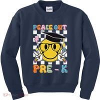 Peace Out Pre K Last Day Of School Smile Face Teachers Kids Sweatshirt thumb 0