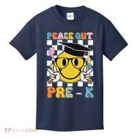 Peace Out Pre K Last Day Of School Smile Face Teachers Kids T-Shirt thumb 0