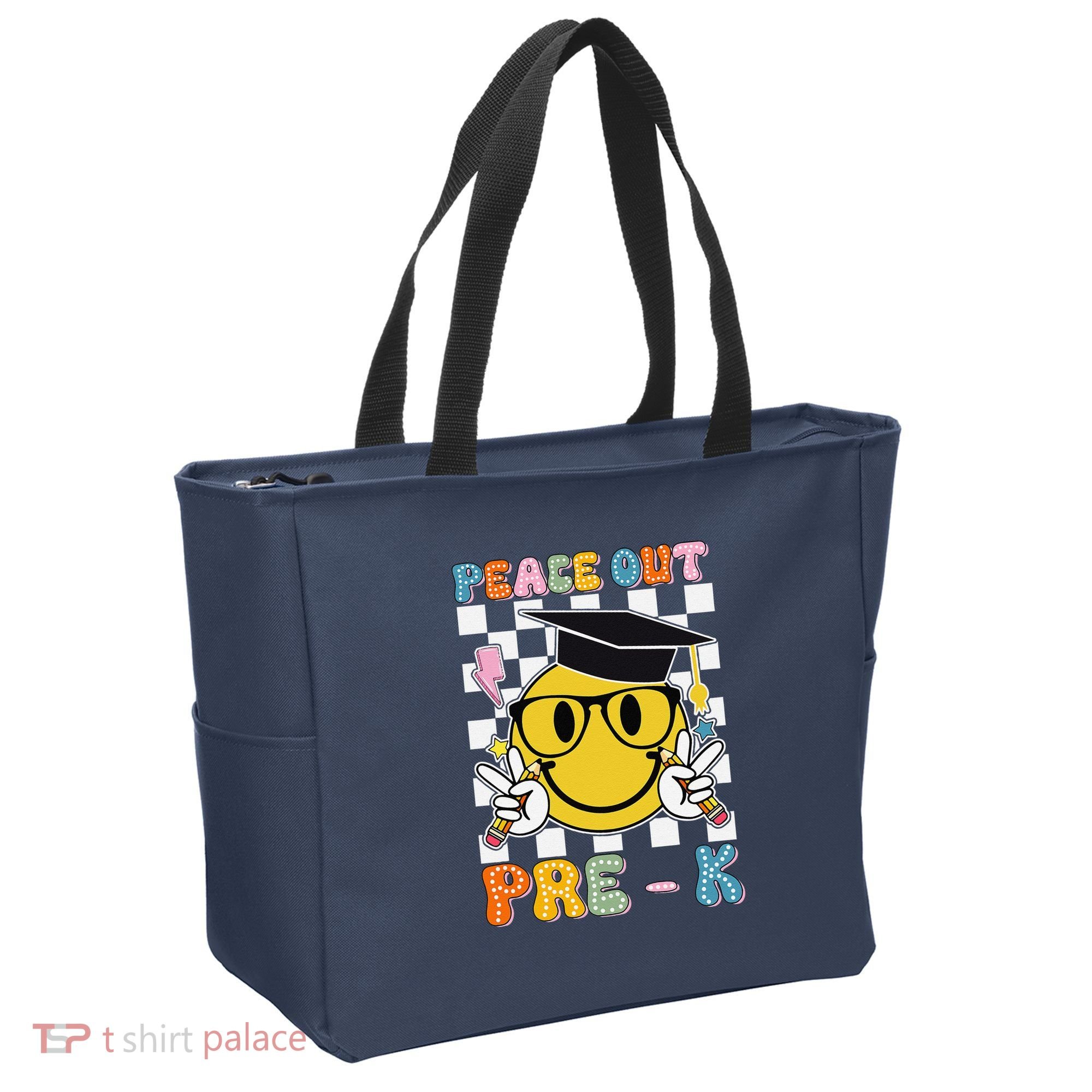 Peace Out Pre K Last Day Of School Smile Face Teachers Tote Bag