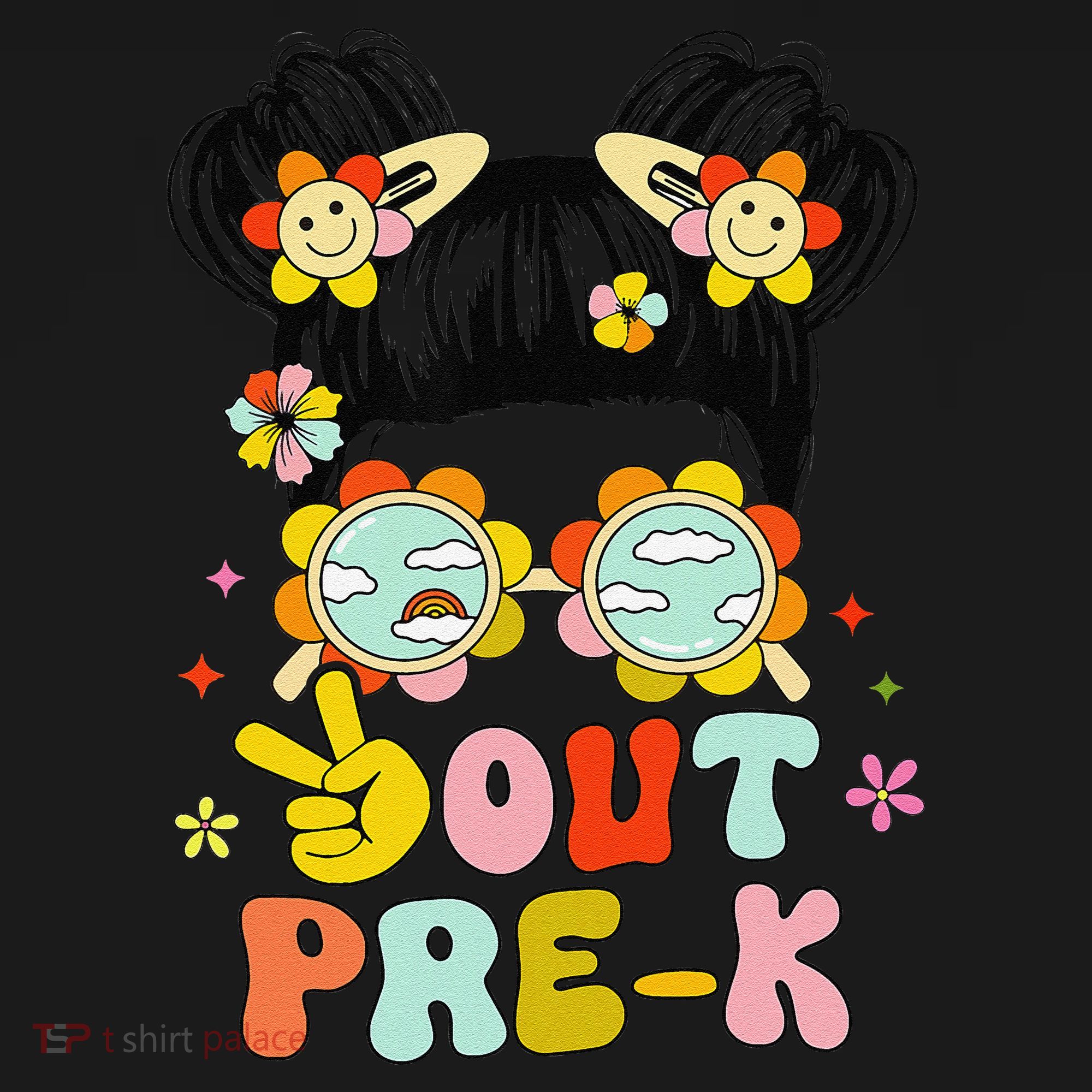 Peace Out Prek Graduation Messy Bun Apron