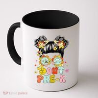 Peace Out Prek Graduation Messy Bun Coffee Mug thumb 0