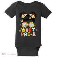 Peace Out Prek Graduation Messy Bun Baby Bodysuit thumb 0