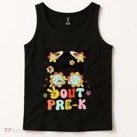 Peace Out Prek Graduation Messy Bun Tank Top thumb 2