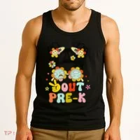 Peace Out Prek Graduation Messy Bun Tank Top thumb 3