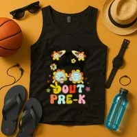 Peace Out Prek Graduation Messy Bun Tank Top thumb 4