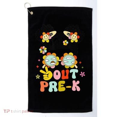 Peace Out Prek Graduation Messy Bun Golf Towel