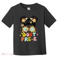 Peace Out Prek Graduation Messy Bun Toddler T-Shirt thumb 0