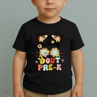 Peace Out Prek Graduation Messy Bun Toddler T-Shirt thumb 2