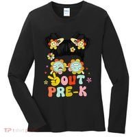 Peace Out Prek Graduation Messy Bun Women's Long Sleeve Shirt thumb 0