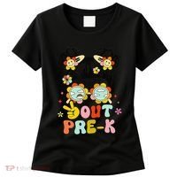 Peace Out Prek Graduation Messy Bun Women's T-Shirt thumb 0