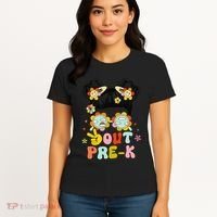 Peace Out Prek Graduation Messy Bun Women's T-Shirt thumb 4