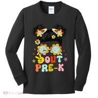 Peace Out Prek Graduation Messy Bun Kids Long Sleeve Shirt thumb 0