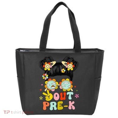 Peace Out Prek Graduation Messy Bun Bag