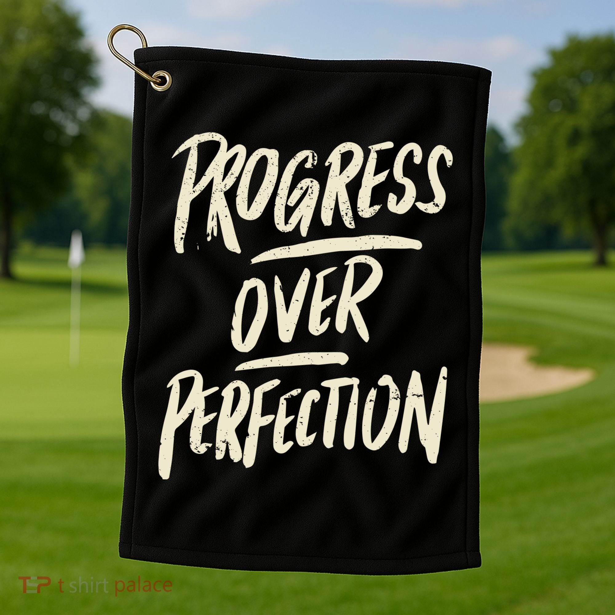 Progress Over Perfection Golf Towel