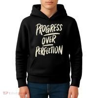 Progress Over Perfection Kids Hoodie thumb 4