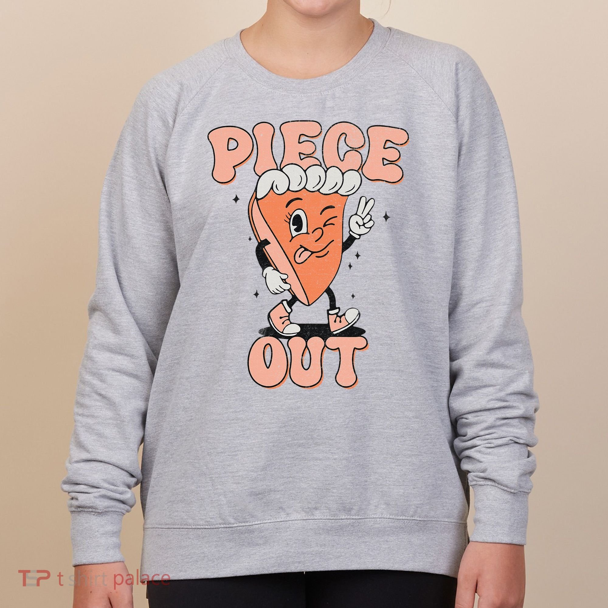 Piece Out Pumpkin Pie Retro Thanksgiving Fall Vibes Groovy Women's Sweatshirt