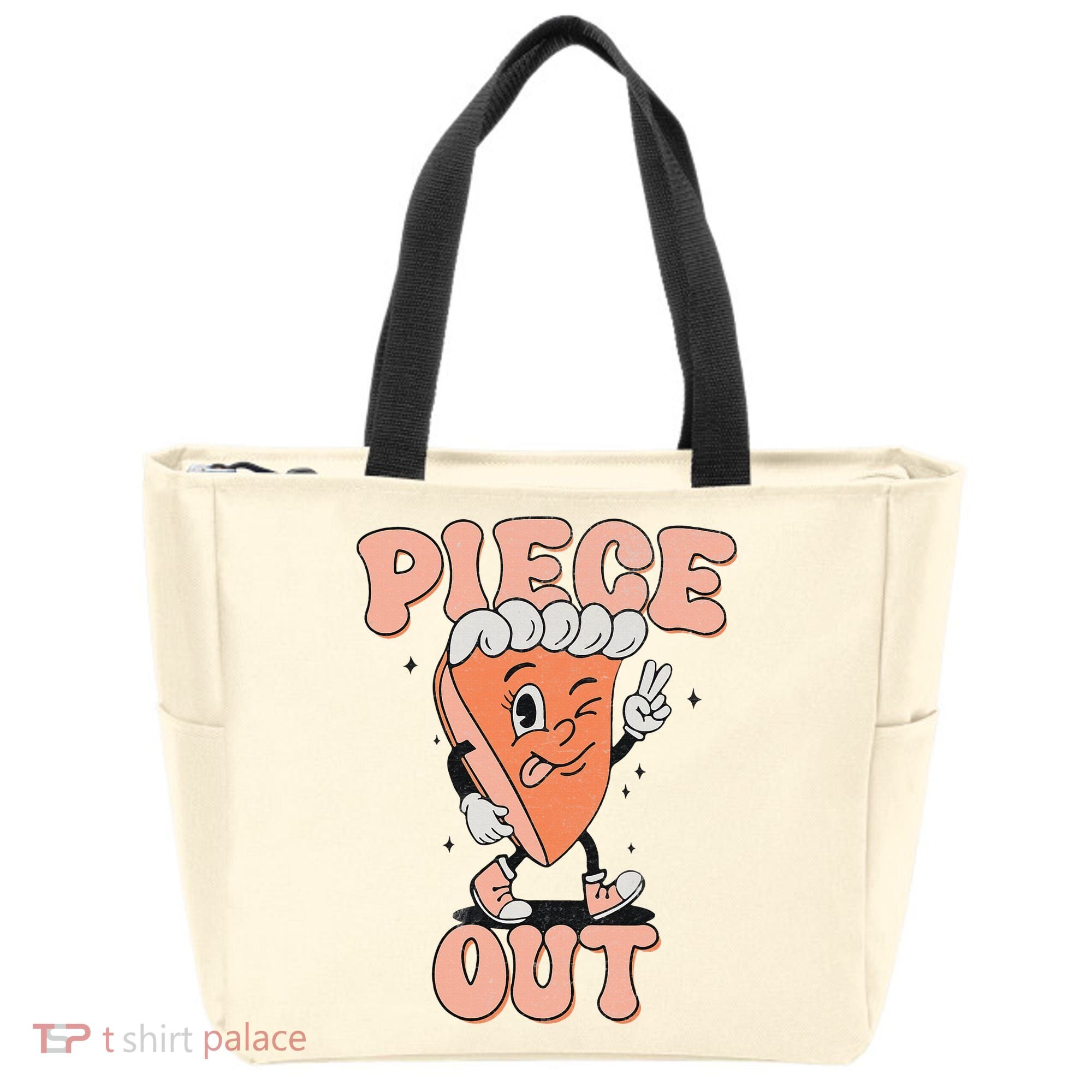 Piece Out Pumpkin Pie Retro Thanksgiving Fall Vibes Groovy Tote Bag