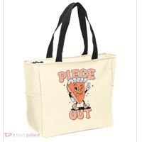 Piece Out Pumpkin Pie Retro Thanksgiving Fall Vibes Groovy Tote Bag thumb 2