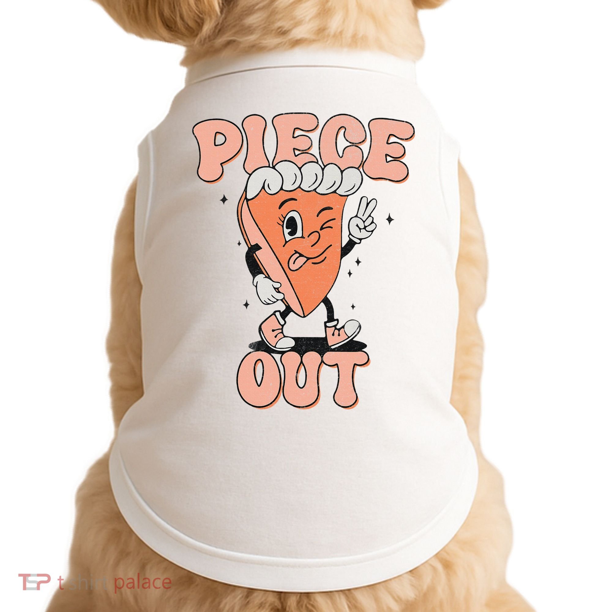 Piece Out Pumpkin Pie Retro Thanksgiving Fall Vibes Groovy Doggie Tank