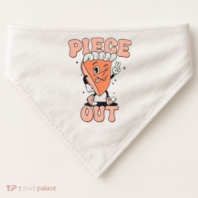 Piece Out Pumpkin Pie Retro Thanksgiving Fall Vibes Groovy USA-Made Doggie Bandana